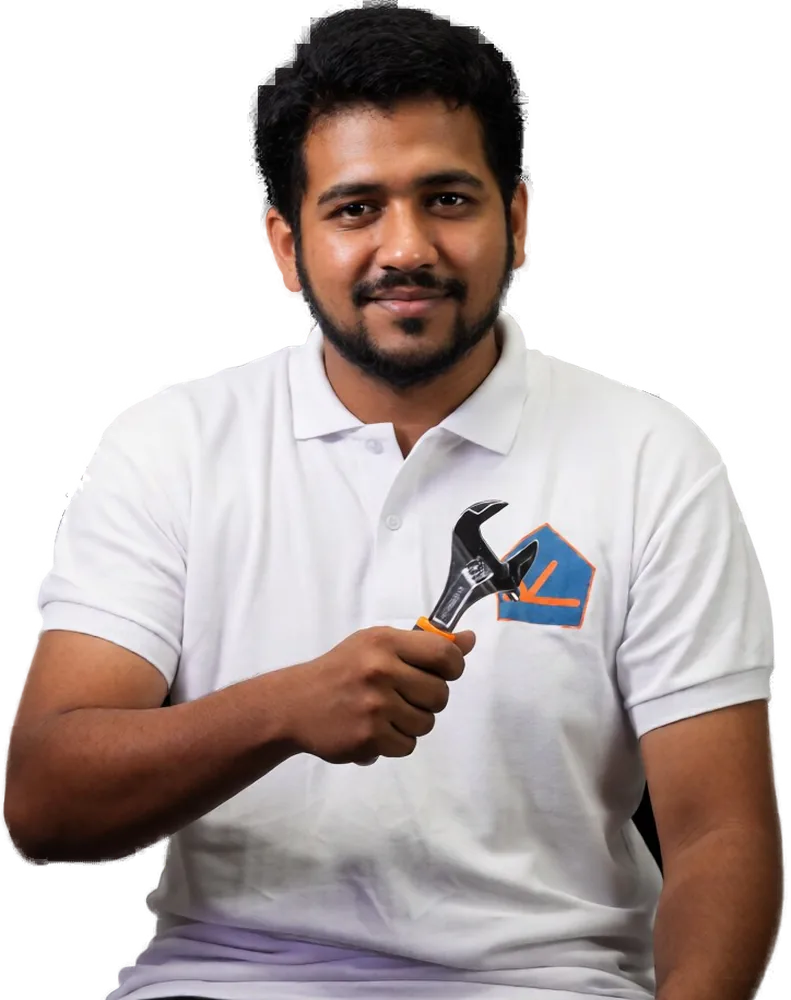 A KuyaYos plumber holding a wrench